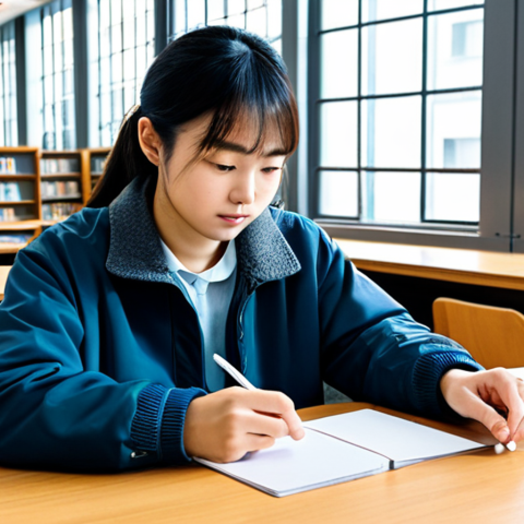 Focused Study**

"A student, fully clothed in casual but appropriate attire, diligently studying Japanese vocabulary flashcards at a desk in a bright, modern library, safe for work, perfect anatomy, correct proportions, well-formed hands, proper finger count, natural pose, professional study environment, appropriate content, modest."

**