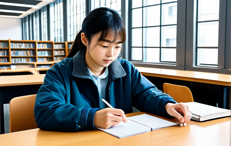 Focused Study**

"A student, fully clothed in casual but appropriate attire, diligently studying Japanese vocabulary flashcards at a desk in a bright, modern library, safe for work, perfect anatomy, correct proportions, well-formed hands, proper finger count, natural pose, professional study environment, appropriate content, modest."

**