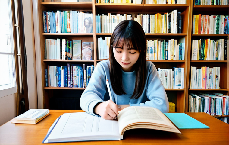 JLPT Study Session**

"A bright and inviting Parisian apartment, featuring a young woman studying for the JLPT N2 exam. She's surrounded by textbooks, kanji flashcards, and a steaming cup of café au lait. Bookshelves are filled with manga and Japanese novels. The scene captures a blend of focused study and a passion for Japanese culture. Safe for work, appropriate content, fully clothed, professional, modest, family-friendly, perfect anatomy, correct proportions, natural pose, well-formed hands, proper finger count, natural body proportions, high quality, professional photography."

**
