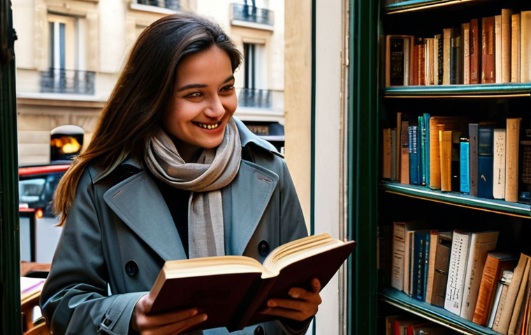 A Parisian Bookstore Scene**

"A young woman, fully clothed in a chic, modest trench coat and scarf, browses books in a charming Parisian bookstore. Warm lighting, shelves overflowing with books, appropriate attire, safe for work, perfect anatomy, natural pose, professional photography, high quality, family-friendly. The woman is smiling softly, holding a book with a French title. Parisian architecture visible through the window in the background."

**