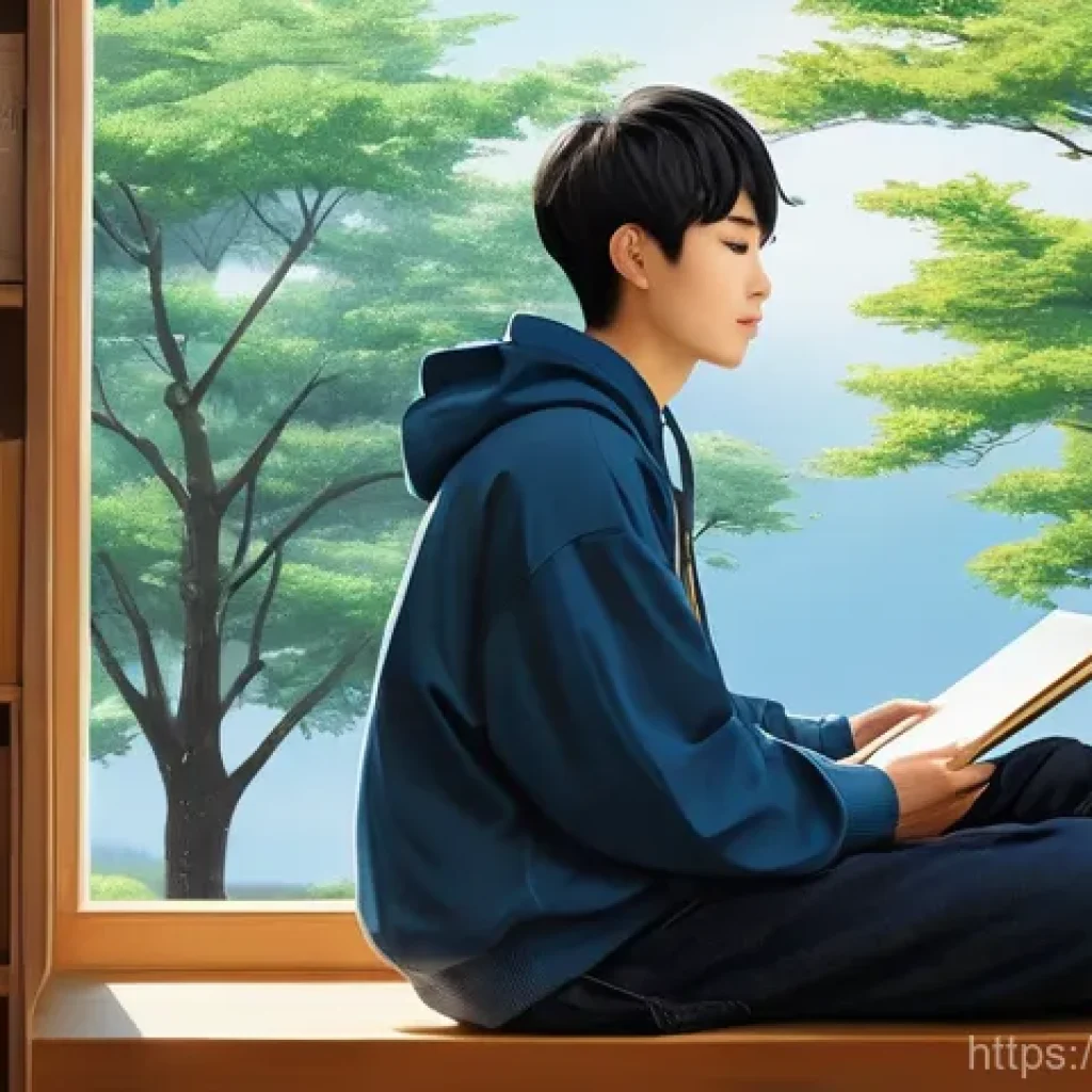 JLPT와 관련된 논문 주제 아이디어 - **Kanji Discovery through Stories: "Rest" (休)**
A vibrant and imaginative illustration of a youn...