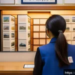 Home 21 JLPT 자격증 취득 후 일본 여행사 취업 사례 - A professional scene inside a Japanese travel agency specializing in cultural tourism, featuring a y...